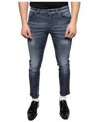 Dolce & Gabbana - Dunkelblaue skinny denim jeans mit logo - Lyst