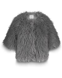 Summum - Jassen ,Grijs ,Nepbont Faux Furry Jack Lichtgrijs Vest - Lyst
