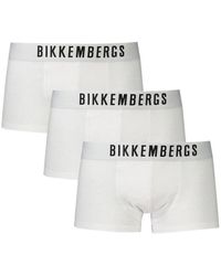 Bikkembergs - Ondergoed ,Wit ,Katoen Witte Katoenen Boxershort Pak - Lyst