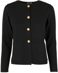 Stenströms - Truien & Vesten ,Zwart ,Wol Stina Gebreid Vest Zwart - Lyst