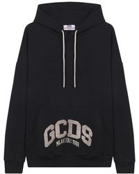 Gcds - Hoodies & Sweatvesten ,Zwart ,Katoen Logo Lounge Hooded Sweatshirt - Lyst