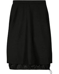 Tory Burch - Rokken ,Zwart ,Wol Zwarte Wollen Midi-Rok Met Zijden Voering - Lyst