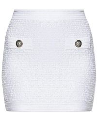 Balmain - Rokken ,Wit ,Nylon Witte Zijden & Nylon Rok - Lyst