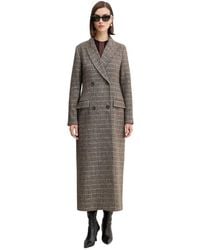 Twinset - Jassen ,Bruin ,Wol Lange Wollen Mix Jas Met Lurex - Lyst
