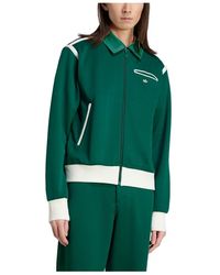 adidas - Fitness ,Groen ,Katoen Premium Track Top Collegiate Stijlvolle Blouse - Lyst