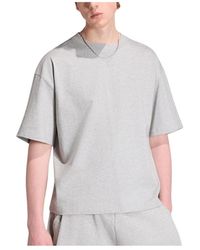 adidas - Fitness ,Grijs ,Katoen Premium Essentials T-Shirt - Lyst