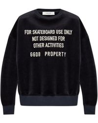 Golden Goose - Velour Sweatshirt With Logo - Lyst