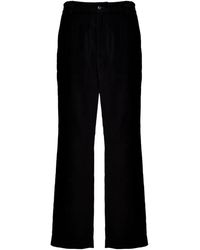 Moncler - Broeken ,Zwart ,Katoen Corduroybroek Met Elastische Tailleband - Lyst