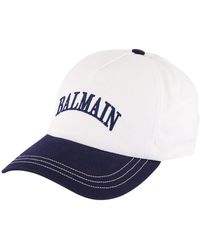 Balmain - Two-Tone Cotton Vintage Cap - Lyst