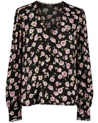 Twinset - Bloemen V-Hals Blouse - Lyst