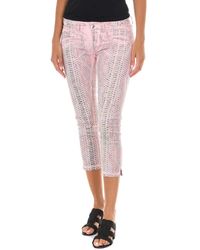 Met - Jeans ,Roze ,Denim Slim Fit Denim Capri Broek - Lyst
