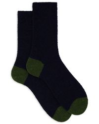 Gallo - Kurze einfarbige blaue bouclé-socken - Lyst