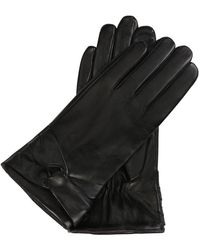 Kazar - Accessoires ,Zwart ,Leer Elegante Zwarte Handschoenen Met Een Decoratieve Knoop - Lyst