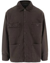 Emporio Armani - Jassen ,Bruin ,Katoen Jacket - Lyst