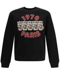 KENZO - Hoodies & Sweatvesten ,Zwart ,Katoen Wild Tiger Katoenen Sweatshirt - Lyst
