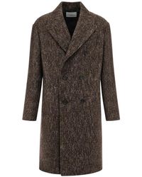 Paolo Pecora - Jassen ,Bruin ,Katoen Double-Breasted Coat - Lyst