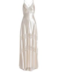 Alberta Ferretti - Satijnen Jurk Met Kant Inzetstukken - Lyst