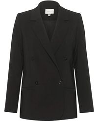 Gestuz - Jassen ,Zwart ,Polyester Klassieke Zwarte Blazer Joelle 2.0 - Lyst