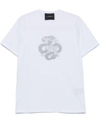 John Richmond - Weißes T-Shirt Runder Ausschnitt Kurze Ärmel - Lyst