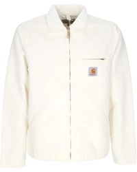 Carhartt - Jassen ,Wit ,Katoen Canvasjas Met Fluwelen Kraag - Lyst