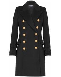 Balmain - 10-Knoopswollen En Kasjmier Jas - Lyst