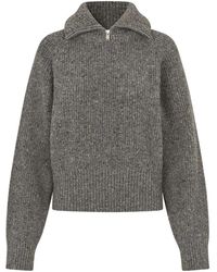Samsøe & Samsøe - Ribbed Half-Zip Pullover - Lyst