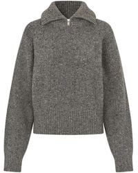 Samsøe & Samsøe - Ribbed Half-Zip Pullover - Lyst