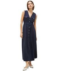 Marella - Kleedjes ,Blauw ,Katoen Zomerse Overhemdjurk - Lyst