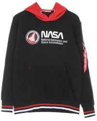Alpha Industries - Nasa Retro Hoodie Zwart - Lyst