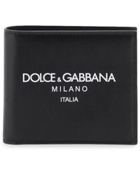 Dolce & Gabbana - Schwarze lederbrieftasche mit mehreren fächern - Lyst