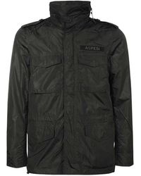 Aspesi - Jassen ,Zwart ,Nylon Multi-Pocket Nylon Jas - Lyst