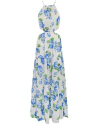 Mc2 Saint Barth - Blumiges maxikleid mit cut-outs - Lyst