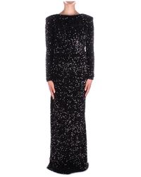 Elisabetta Franchi - Schwarzes paillettenkleid red carpet - Lyst