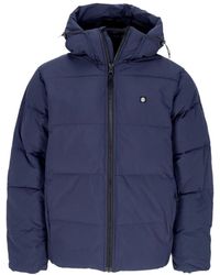 Element - Jassen ,Blauw ,Polyester Waterafstotende Donsjas Met Verstelbare Capuchon - Lyst