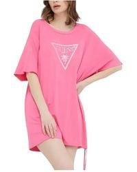 Guess - Tops ,Roze ,Spandex Drawstring T-Shirt - Lyst