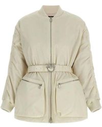 Pinko - Lange Technische Bomberjacke Aus Satin - Lyst