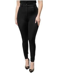Dolce & Gabbana - High Waist Slim Fit Hose - Lyst