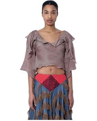 Kiko Kostadinov - Overhemden ,Roze ,Linnen Plexus Blouse - Lyst
