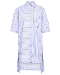JW Anderson - Blaues Besticktes Logo Drop Schulter Kleid - Lyst