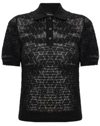 DSquared² - Tops ,Zwart ,Leer Polo Met Korte Mouwen - Lyst