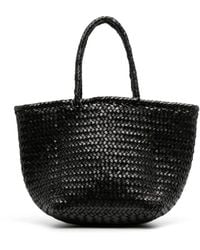 Dragon Diffusion - Tassen ,Zwart ,Leer Zwarte Geweven Leren Tote Tas - Lyst