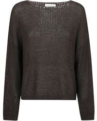 Roberto Collina - Truien & Vesten ,Bruin ,Katoen Rondgebreide Kleding - Lyst