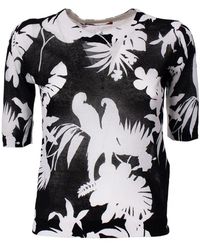 Max Mara - Cotton Crewneck T-Shirt Met All-Over Print - Lyst