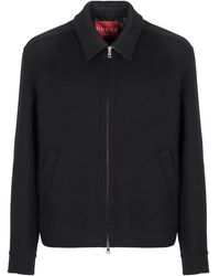 Gucci - Jassen ,Zwart ,Wol Wool Double Zip Jacket - Lyst
