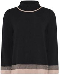 Skovhuus - A-förmige turtle pullover bluse schwarz - Lyst