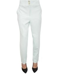 Nenette - Broeken ,Blauw ,Polyester Cady Poly Sigaret Broek Aquamarijn - Lyst
