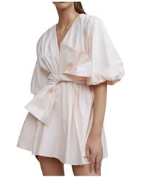 Acler - Rosa minikleid mit dekorativer schleife - Lyst