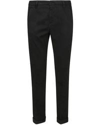 Dondup - Broeken ,Zwart ,Katoen Slim Chino Broek Met Achterzakken - Lyst