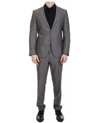 HUGO - Kostuums ,Grijs ,Leer Single Breasted Suit - Lyst