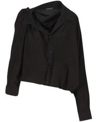 Balenciaga - Overhemden ,Zwart ,One Shoulder Shirt - Lyst